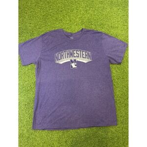 Northwestern University Wildcats T-Shirt Mens 2XL Purple Heathered Graphic